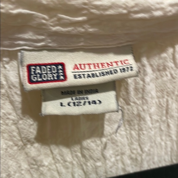 Large 12/14 99% cotton faded glory Women's White Sleeveless Top - Picture 2 of 7